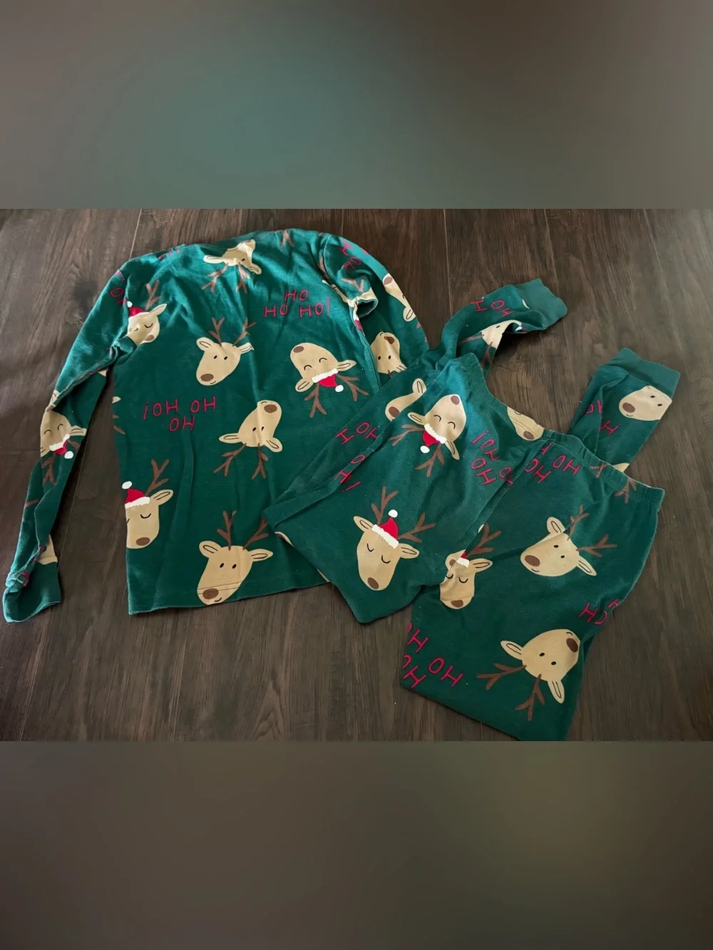 Carter's Green Reindeer Holiday Pajama Set